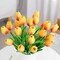 27PC Artificial Tulips Flowers Real Touch Spring Tulips in Red and Yellow for Wedding Bouquets Flowers and Room Centerpiece(Notice:Choose Crafar)